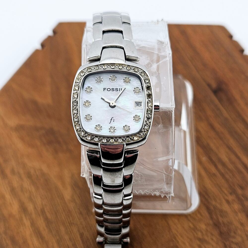 Fossil Silver Women's Watch with Crystal Accents
